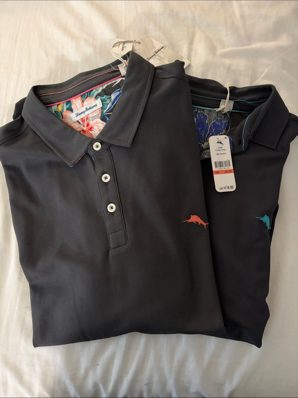 Tommy Bahama Men's Black Polo Long Sleeves MULTIPLE AVAILABLE